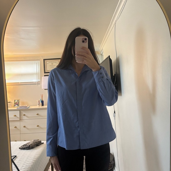 Lands' End Light Blue Collared Shirt - Picture 1 of 4